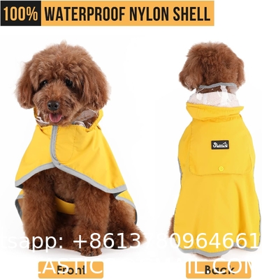 Reflective Dog Raincoat - Adjustable Waterproof Raincoat for Dogs, Lightweight Dog Hooded Slicker Rain Coat Poncho