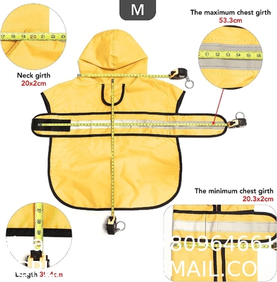 Reflective Dog Raincoat - Adjustable Waterproof Raincoat for Dogs, Lightweight Dog Hooded Slicker Rain Coat Poncho