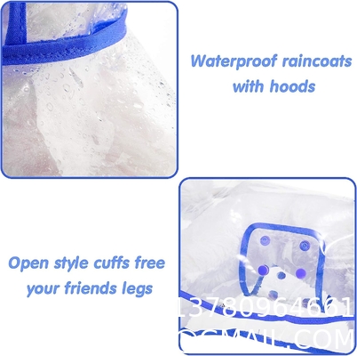 Pet Dog Raincoat Clear Pet Waterproof Clothes Hooded Rain Jacket Puppy Rain Poncho Pet Rainwear for Small Medium