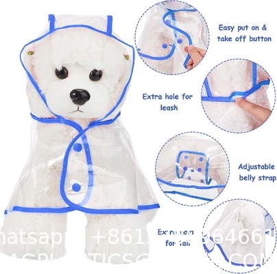 Pet Dog Raincoat Clear Pet Waterproof Clothes Hooded Rain Jacket Puppy Rain Poncho Pet Rainwear for Small Medium