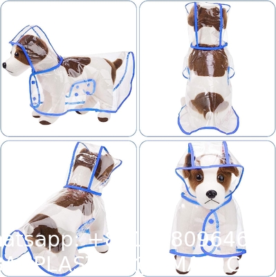 Pet Dog Raincoat Clear Pet Waterproof Clothes Hooded Rain Jacket Puppy Rain Poncho Pet Rainwear for Small Medium