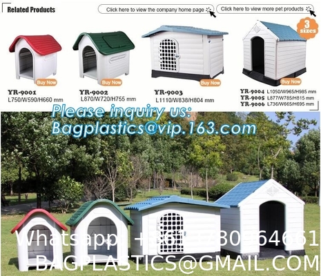 Plastic Dog House - Waterproof Dog Kennel Air Vents Elevated Floor All Weather Indoor Outdoor Insulated Doghous