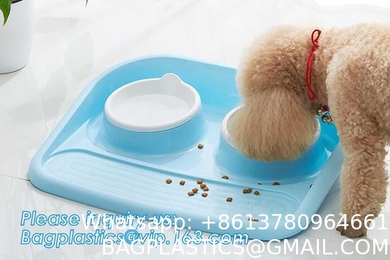 Pet Dog Bowls 2 Stainless Steel Dog Bowl No Spill Non-Skid Silicone Mat Pet Food Scoop Water and Food Feeder Bowl