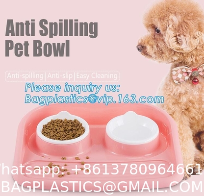 Pet Dog Bowls 2 Stainless Steel Dog Bowl No Spill Non-Skid Silicone Mat Pet Food Scoop Water and Food Feeder Bowl