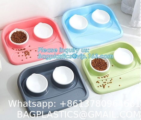 Pet Dog Bowls 2 Stainless Steel Dog Bowl No Spill Non-Skid Silicone Mat Pet Food Scoop Water and Food Feeder Bowl