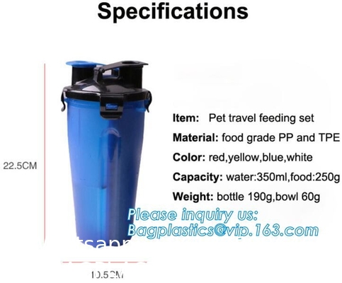 Dog Travel Water Bottle Collapsible Bowls, 2 in 1 Pet Food Container with Collapse Bowls, Outdoor Portable Water Bowls