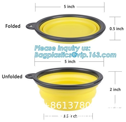 Dog Travel Water Bottle Collapsible Bowls, 2 in 1 Pet Food Container with Collapse Bowls, Outdoor Portable Water Bowls