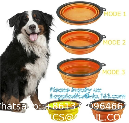 Dog Travel Water Bottle Collapsible Bowls, 2 in 1 Pet Food Container with Collapse Bowls, Outdoor Portable Water Bowls