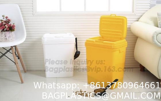 Dog Food Storage Container Large Airtight PET Food Container Measuring Cup 19lb/33qt Plastic Cat Dog Treat Containe