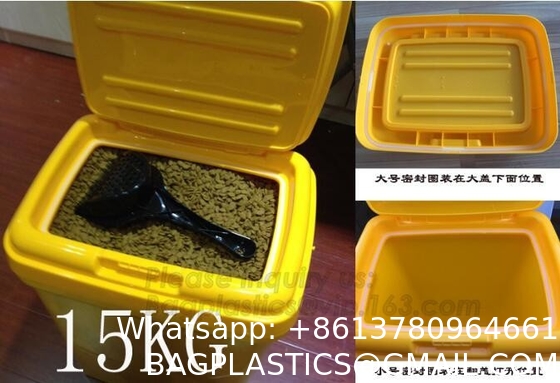 Dog Food Storage Container Large Airtight PET Food Container Measuring Cup 19lb/33qt Plastic Cat Dog Treat Containe