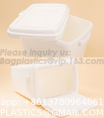 Dog Food Storage Container Large Airtight PET Food Container Measuring Cup 19lb/33qt Plastic Cat Dog Treat Containe