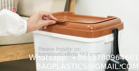 Dog Food Storage Container Large Airtight PET Food Container Measuring Cup 19lb/33qt Plastic Cat Dog Treat Containe