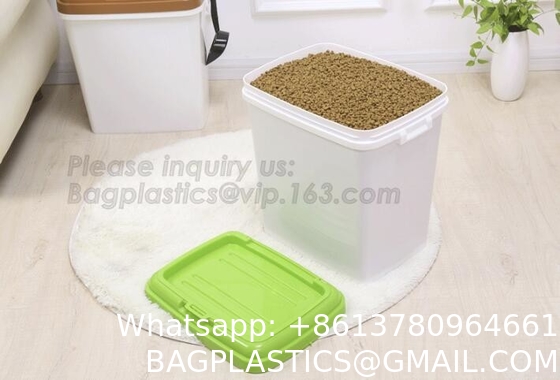 Dog Food Storage Container Large Airtight PET Food Container Measuring Cup 19lb/33qt Plastic Cat Dog Treat Containe