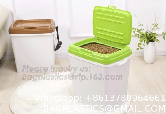 Dog Food Storage Container Large Airtight PET Food Container Measuring Cup 19lb/33qt Plastic Cat Dog Treat Containe