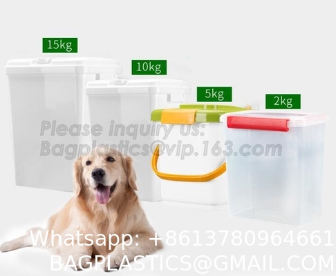 Dog Food Storage Container Large Airtight PET Food Container Measuring Cup 19lb/33qt Plastic Cat Dog Treat Containe