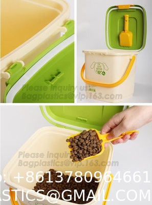 Dog Food Storage Container Large Airtight PET Food Container Measuring Cup 19lb/33qt Plastic Cat Dog Treat Containe