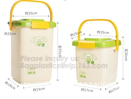 Dog Food Storage Container Large Airtight PET Food Container Measuring Cup 19lb/33qt Plastic Cat Dog Treat Containe