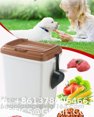 Dog Food Storage Container Large Airtight PET Food Container Measuring Cup 19lb/33qt Plastic Cat Dog Treat Containe
