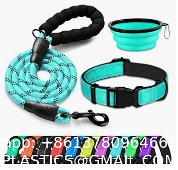 Personalized Nylon Dog Collar Multi Color Durable Pet Collar with Laser Engrave Customized Name Plate