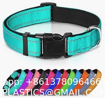 Personalized Nylon Dog Collar Multi Color Durable Pet Collar with Laser Engrave Customized Name Plate