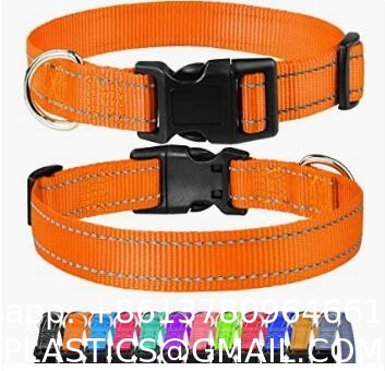 Personalized Nylon Dog Collar Multi Color Durable Pet Collar with Laser Engrave Customized Name Plate