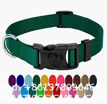 Personalized Nylon Dog Collar Multi Color Durable Pet Collar with Laser Engrave Customized Name Plate