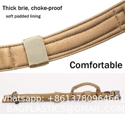 Tactical Dog Collar Military Dog Collar Nylon Dog Collar Heavy Duty Metal Buckle with Handle for Dog Training