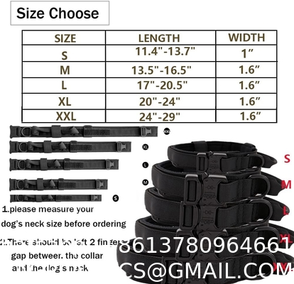 Tactical Dog Collar Military Dog Collar Nylon Dog Collar Heavy Duty Metal Buckle with Handle for Dog Training