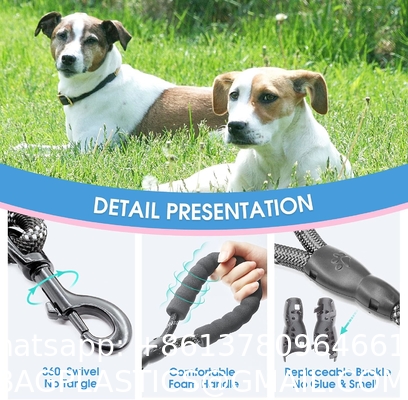 Dog Leash with Comfortable Padded Handle and Highly Reflective Threads for Small Medium and Large Dogs 5FT-1/2