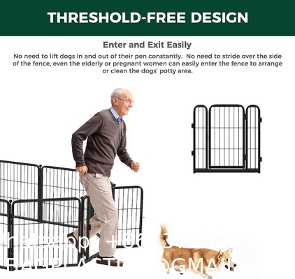 Outdoor Dog Kennels for Large Dogs with Roof, Heavy Duty Metal Dog Enclosures for Outside, Large House Cage Dog Pen