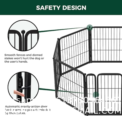 Outdoor Dog Kennels for Large Dogs with Roof, Heavy Duty Metal Dog Enclosures for Outside, Large House Cage Dog Pen