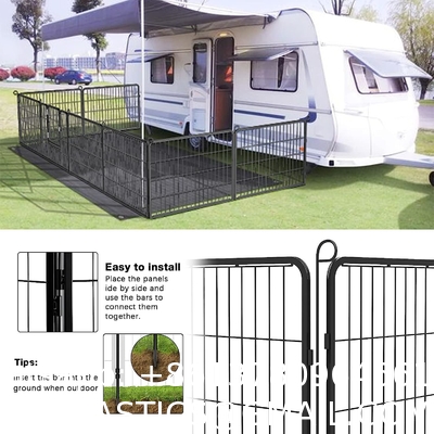 Outdoor Dog Kennels for Large Dogs with Roof, Heavy Duty Metal Dog Enclosures for Outside, Large House Cage Dog Pen