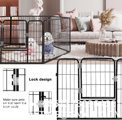 Outdoor Dog Kennels for Large Dogs with Roof, Heavy Duty Metal Dog Enclosures for Outside, Large House Cage Dog Pen