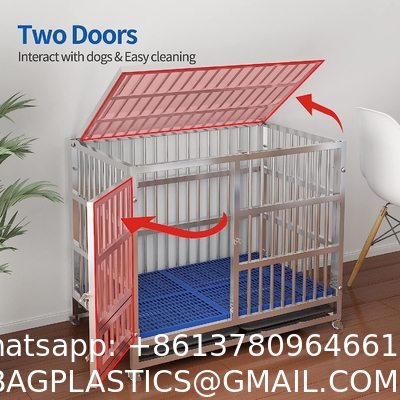 Outdoor Dog Kennels for Large Dogs with Roof, Heavy Duty Metal Dog Enclosures for Outside, Large House Cage Dog Pen