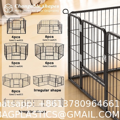 Outdoor Dog Kennels for Large Dogs with Roof, Heavy Duty Metal Dog Enclosures for Outside, Large House Cage Dog Pen
