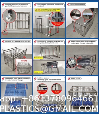 Outdoor Dog Kennels for Large Dogs with Roof, Heavy Duty Metal Dog Enclosures for Outside, Large House Cage Dog Pen