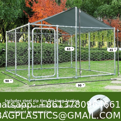 Outdoor Dog Kennels for Large Dogs with Roof, Heavy Duty Metal Dog Enclosures for Outside, Large House Cage Dog Pen