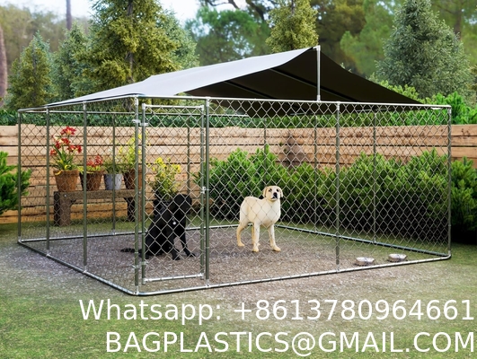 Outdoor Dog Kennels for Large Dogs with Roof, Heavy Duty Metal Dog Enclosures for Outside, Large House Cage Dog Pen