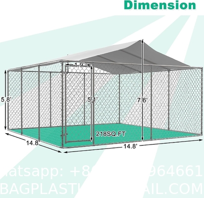 Outdoor Dog Kennels for Large Dogs with Roof, Heavy Duty Metal Dog Enclosures for Outside, Large House Cage Dog Pen