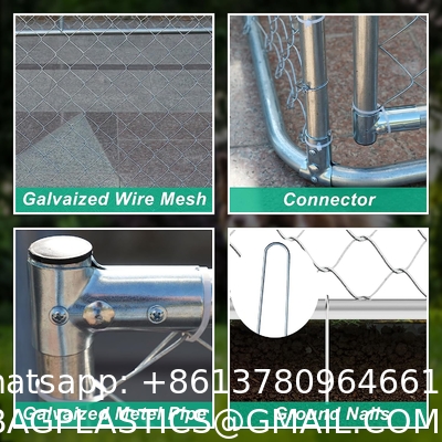 Outdoor Dog Kennels for Large Dogs with Roof, Heavy Duty Metal Dog Enclosures for Outside, Large House Cage Dog Pen