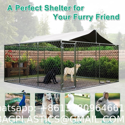 Outdoor Dog Kennels for Large Dogs with Roof, Heavy Duty Metal Dog Enclosures for Outside, Large House Cage Dog Pen