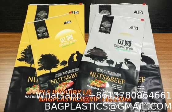 Custom 1kg 5kg 10kg 15kg Stand Up Pouch Pet Dog Cat Food Resealable Packaging Flat Bottom Bag With Zipper