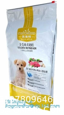 Custom 1kg 5kg 10kg 15kg Stand Up Pouch Pet Dog Cat Food Resealable Packaging Flat Bottom Bag With Zipper