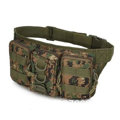 ornaments Camouflage Waist Bag Utility Belt with Water Bottle Holder Hiking Mountaineering Camping Riding Fish