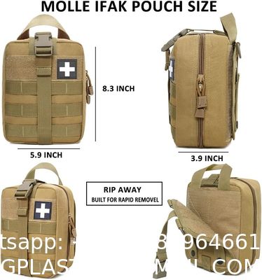 1000D Molle Ifak Pouch Rip Away, Tactical Tear Away Medical Pouch Empty, ornaments First Aid Pouch Bag Only for Camping