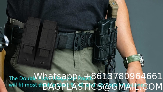 Molle Double Pistol Mag Pouch Single Double Stack Magazine For 9mm/.40 Calibers Glock