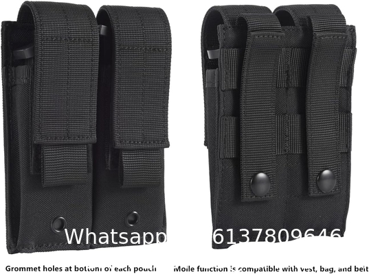 Molle Double Pistol Mag Pouch Single Double Stack Magazine For 9mm/.40 Calibers Glock