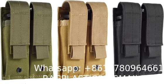 Molle Double Pistol Mag Pouch Single Double Stack Magazine For 9mm/.40 Calibers Glock