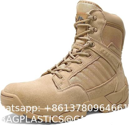 Camouflage ornaments Boots, Men'S ornaments Tactical Work Boots Side Zipper Leather Motorcycle Combat Boots (6-8 Inches)