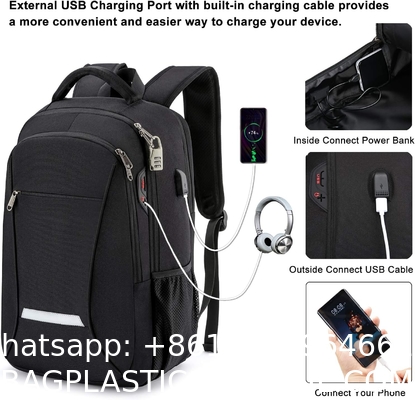 Travel Laptop Backpack, Business Backpack Anti-Theft with USB Charging Port Password Lock, Durable Water Resistant
